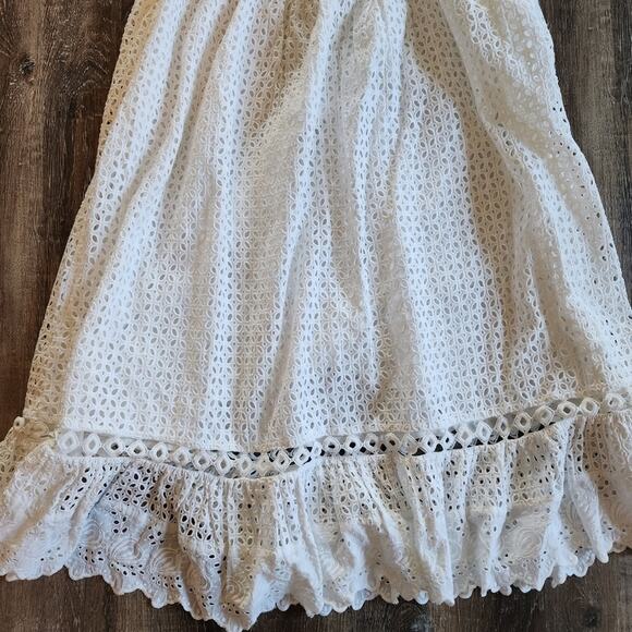 Place Nationale Le Gayan Dress White Eyelet Size 2 US Medium NWT Sleeveless Midi - Picture 8 of 10